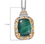 malachite and white zircon pendant necklace in two-tone 18k yellow gold and rhodium over sterling silver