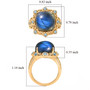 labradorite and blue apatite ring in 18k yellow gold over sterling silver