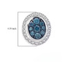 blue and white diamond cluster halo earrings in rhodium over sterling silver