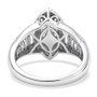 moissanite marquise halo ring in rhodium over sterling silver
