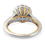 unheated tanzanite and zircon round halo ring in two-tone 18k yellow gold and rhodium over sterling silver
