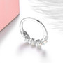 ethiopian opal cabochon leaf band ring in rhodium over 925 sterling silver