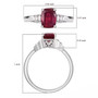 cushion ruby moissanite ring measurement details