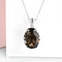 Smoky Quartz or Prasiolite Pendant Necklace in Rhodium over 925 Sterling Silver 11.00ct Smoky Quartz or Prasiolite Pendant Necklace in Rhodium over 925 Sterling Silver 11.00ct