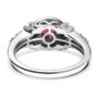 rhodolite garnet brown and white zircon ring in rhodium over sterling silver