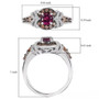 rhodolite garnet brown and white zircon rhodium over sterling silver ring scale measurements