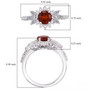 hessonite garnet halo ring measurement details