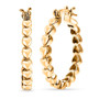 front view of heart link hoop earrings in 14k yellow gold 9 9g