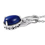 lapis lazuli and white topaz pear pendant necklace in rhodium over sterling silver side profile