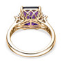 amethyst and lab diamond ring in 10k yellow gold