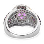amethyst and white zircon halo two-tone 18k yellow gold and rhodium over sterling silver