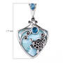 larimar and blue quartz doublet turtle pendant measurement 1.77 inch