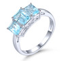 sky blue topaz trilogy ring in rhodium over 925 sterling silver