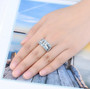 marquise sky blue topaz and white zircon ring in rhodium over 925 sterling silver