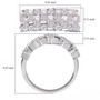 moissanite cluster band ring in rhodium over sterling silver