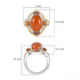 peach moonstone citrine and garnet two-tone ring in 18k yellow gold and rhodium over sterling silver shown for size comparison