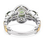 green apatite three stone ring in two-tone 18k yellow gold and rhodium over sterling silver