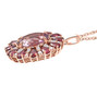 side view rose de france amethyst multi gemstone halo pendant in 18k rose gold over sterling silver