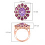 rose de france amethyst multi gemstone halo ring in 18k rose gold over sterling silver measurements