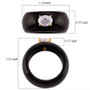 moissanite and black jade band ring in 18k yellow gold over sterling silver