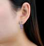 tanzanite hoops in rhodium over 925 sterling silver