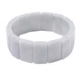 white jade stretch bracelet with freeform rectangular beads front view