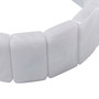 closeup of white jade stretch bracelet freeform rectangular beads