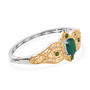 angled view green onyx and chrome diopside bangle bracelet in 18k yellow gold and rhodium over sterling silver