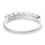 white zircon seven stone band ring in rhodium over sterling silver