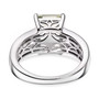 back view of prasiolite and zircon ring in rhodium over sterling silver