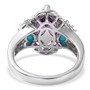 back view of amethyst and turquoise ring in 18k yellow gold and rhodium over sterling silver