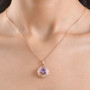 rose de france amethyst and zircon pendant necklace in 18k rose gold over sterling silver worn around the neck