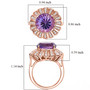 rose de france amethyst and zircon ring in 18k rose gold over sterling silver