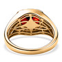 back view of garnet and moissanite halo gents ring in 18k yellow gold over sterling silver