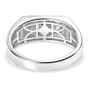 back view of lab diamond gents ring in rhodium over sterling silver