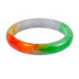 front view of multi color round jade bangle bracelet