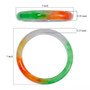 multi color round jade bangle bracelet shown for size comparison