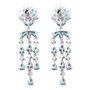neon blue apatite and white zircon chandelier drop earrings in rhodium over sterling silver