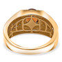 back view hessonite garnet and moissanite gents ring in yellow gold over sterling silver