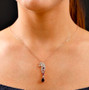 rhodolite garnet and white zircon horse pendant necklace 18k rose gold over sterling silver worn around the neck