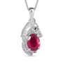 ruby and multi gem horse pendant necklace in rhodium over sterling silver front