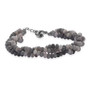 front view of gray moonstone twisted beaded bracelet with rhodium over sterling clasp