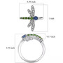 kyanite chrome diopside and zircon dragonfly ring measurement view
