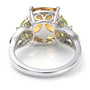 back view of citrine multi gemstone butterfly ring in rhodium and 18k yellow gold over sterling silver