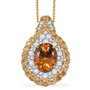 citrine and zircon pendant necklace in eighteen karat yellow gold over sterling silver