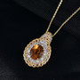 citrine and zircon pendant necklace in 18k yellow gold over sterling silver