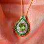 peridot and zircon pendant necklace in 18k yellow gold over sterling silver