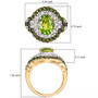 full view of peridot and zircon ring in 18k yellow gold over sterling silver