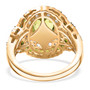 underside gallery view of peridot and zircon ring in yellow gold over sterling silver