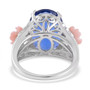 color change fluorite apatite and mother of pearl flower ring in rhodium over sterling silver